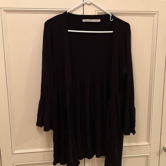 Vintage Max Studio Black Long Cardigan Size L - Picture 1 of 1